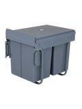 Charles Bentley grey pull out bin 40L dual compartment - British product