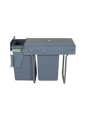 Charles Bentley grey pull out bin 40L dual compartment - British product