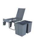Charles Bentley grey pull out bin 40L dual compartment - British product