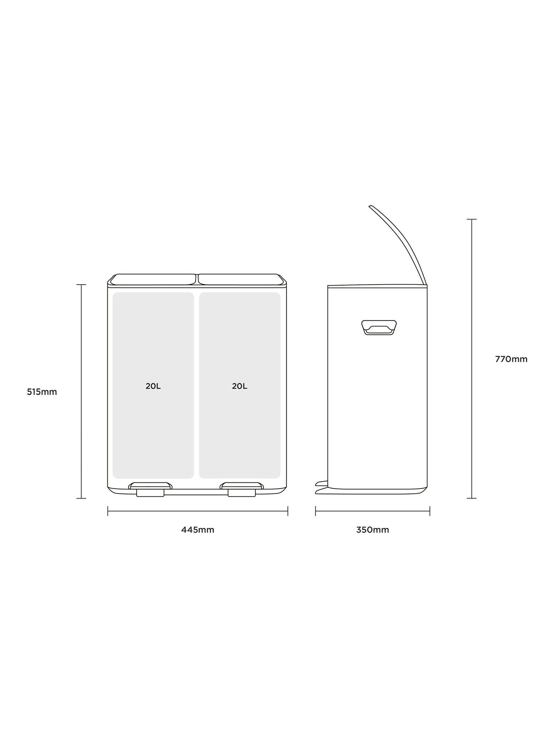 Charles Bentley 30L dual compartment kitchen bin stainless steel (British brand)