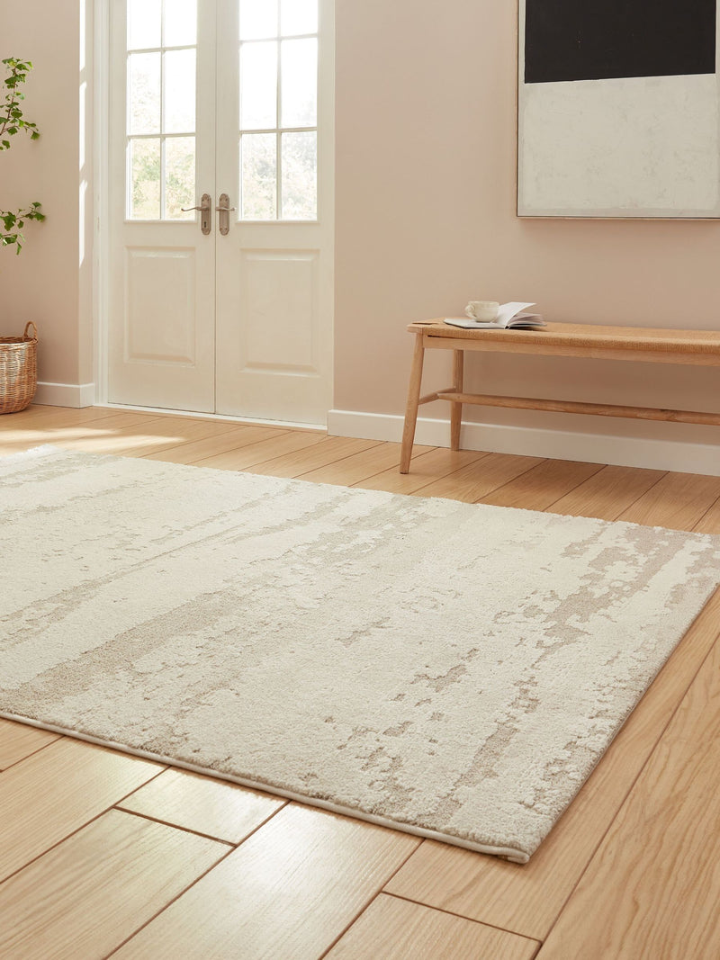 Think Rugs Cream Elio modern abstract rug, UK version