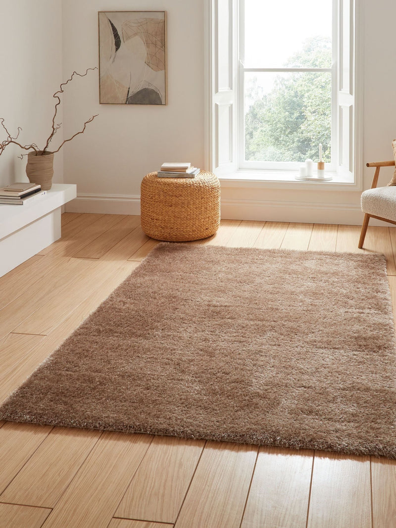 Think Rugs Walnut Lux Shaggy Plain Shaggy Rug
