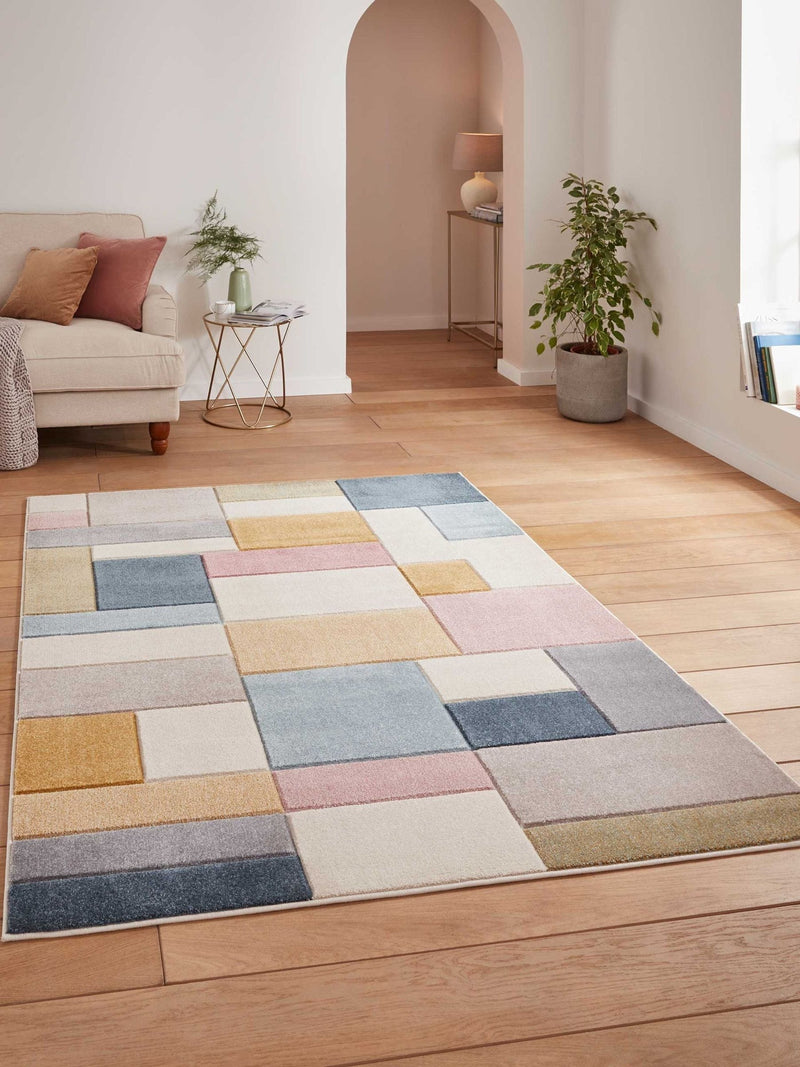 Think Rugs Multi Matrix geometric rug, imported from the UK