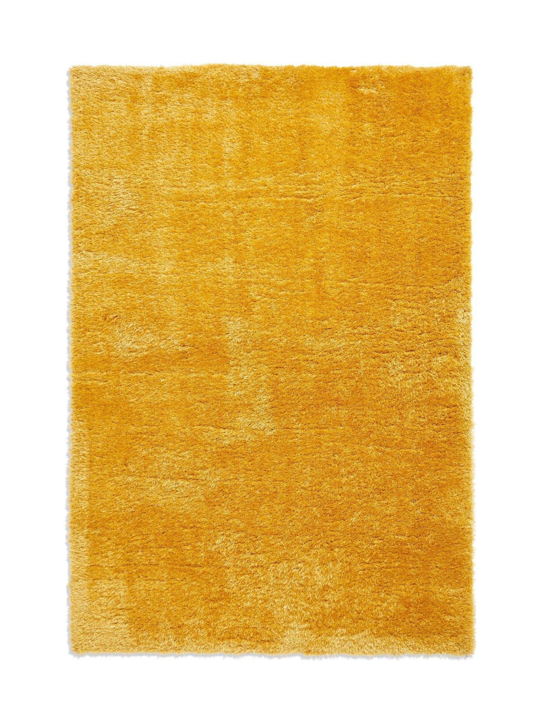 Think Rugs Yellow Lux Shaggy rug - British product