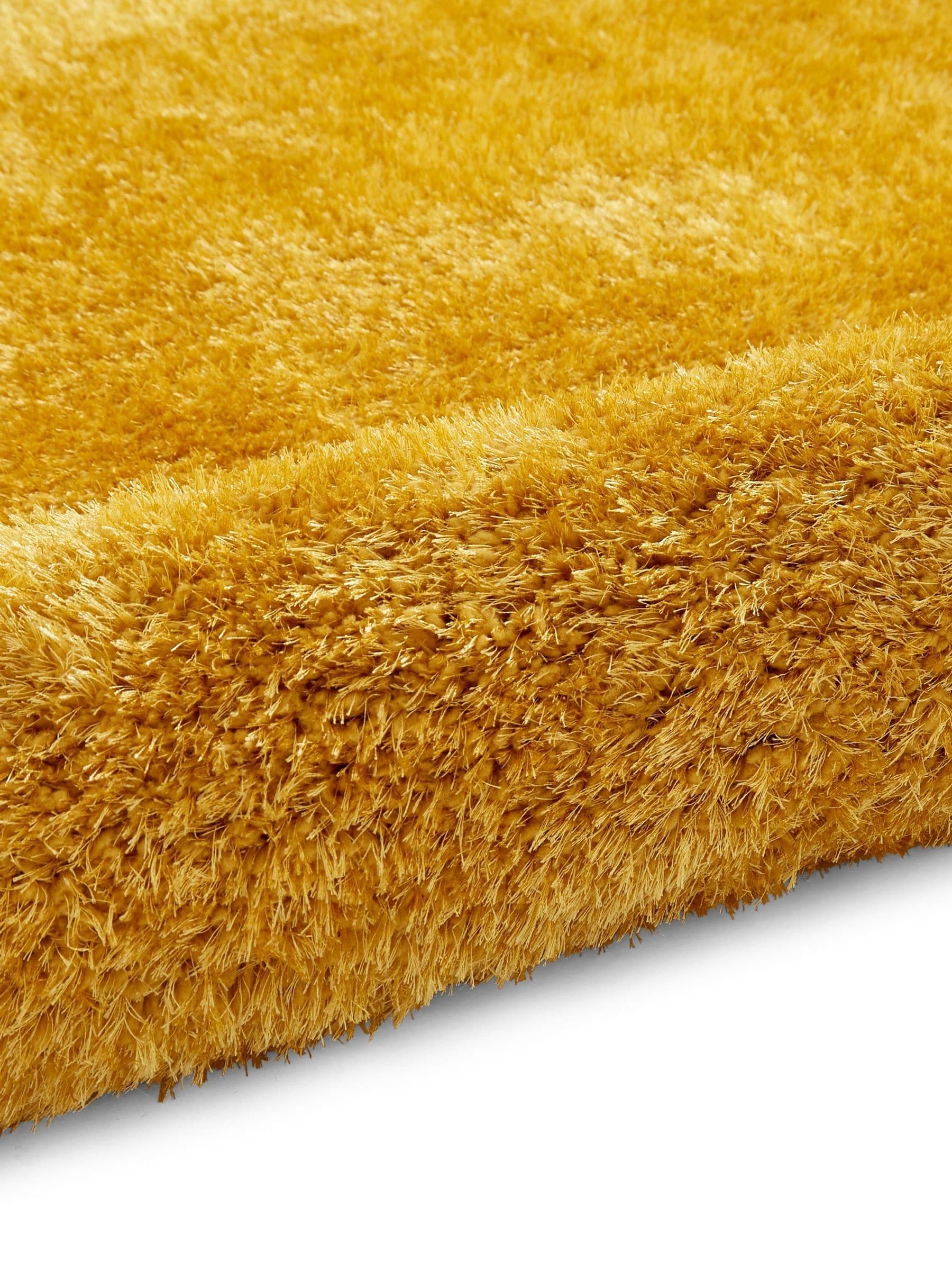 Think Rugs Yellow Lux Shaggy rug - British product
