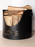 Snug Black Hickory Fireside Set with log and kindling buckets (British brand)
