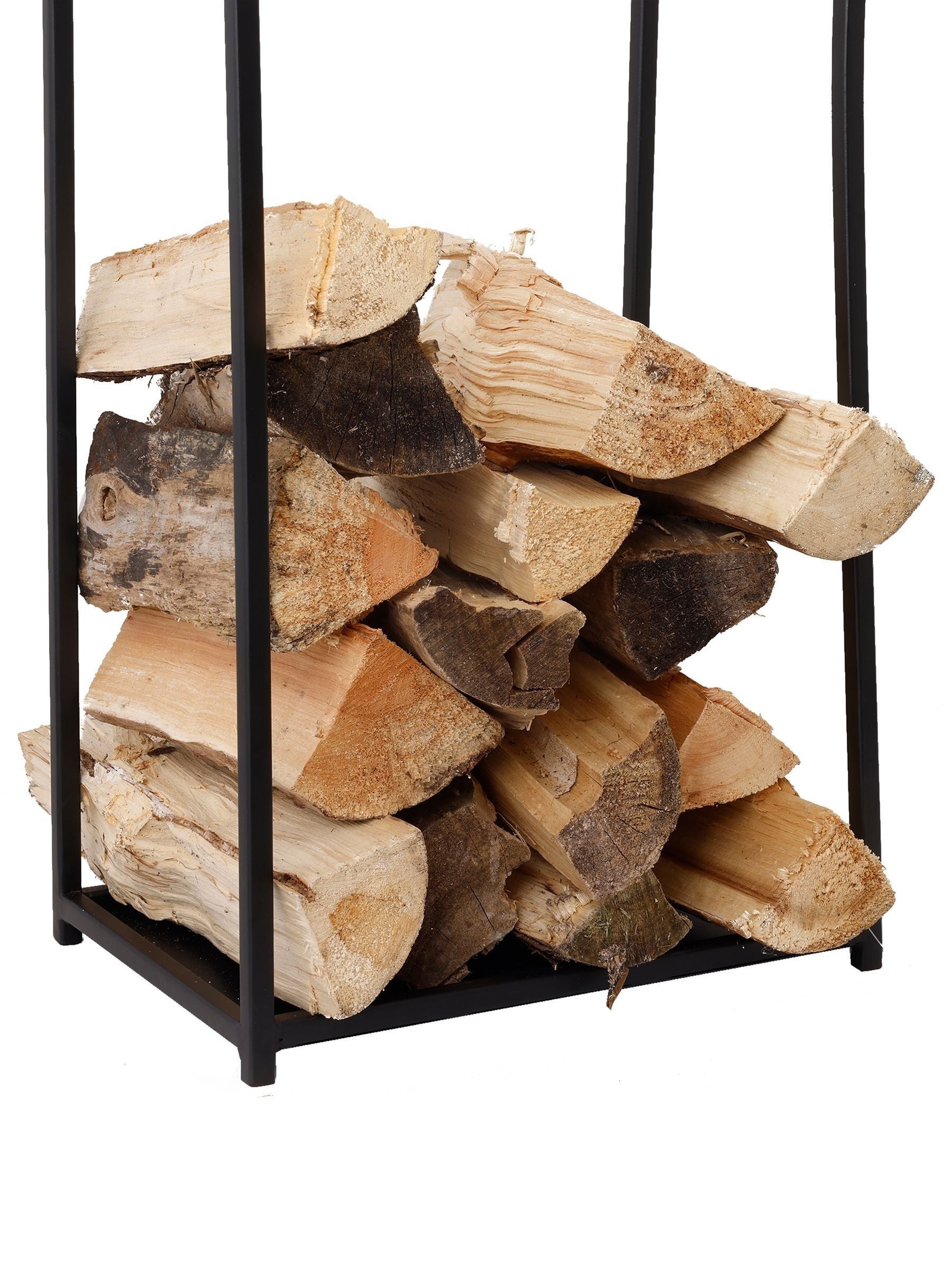 Snug black log holder 80cm tall - British product