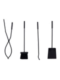 Snug black hazel log holder and fireside companion set (British brand)