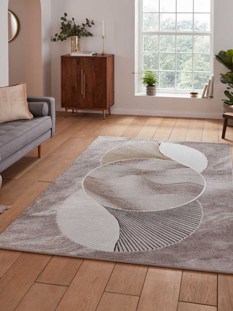 Think Rugs Gold Creation modern geometric rug, imported from the UK