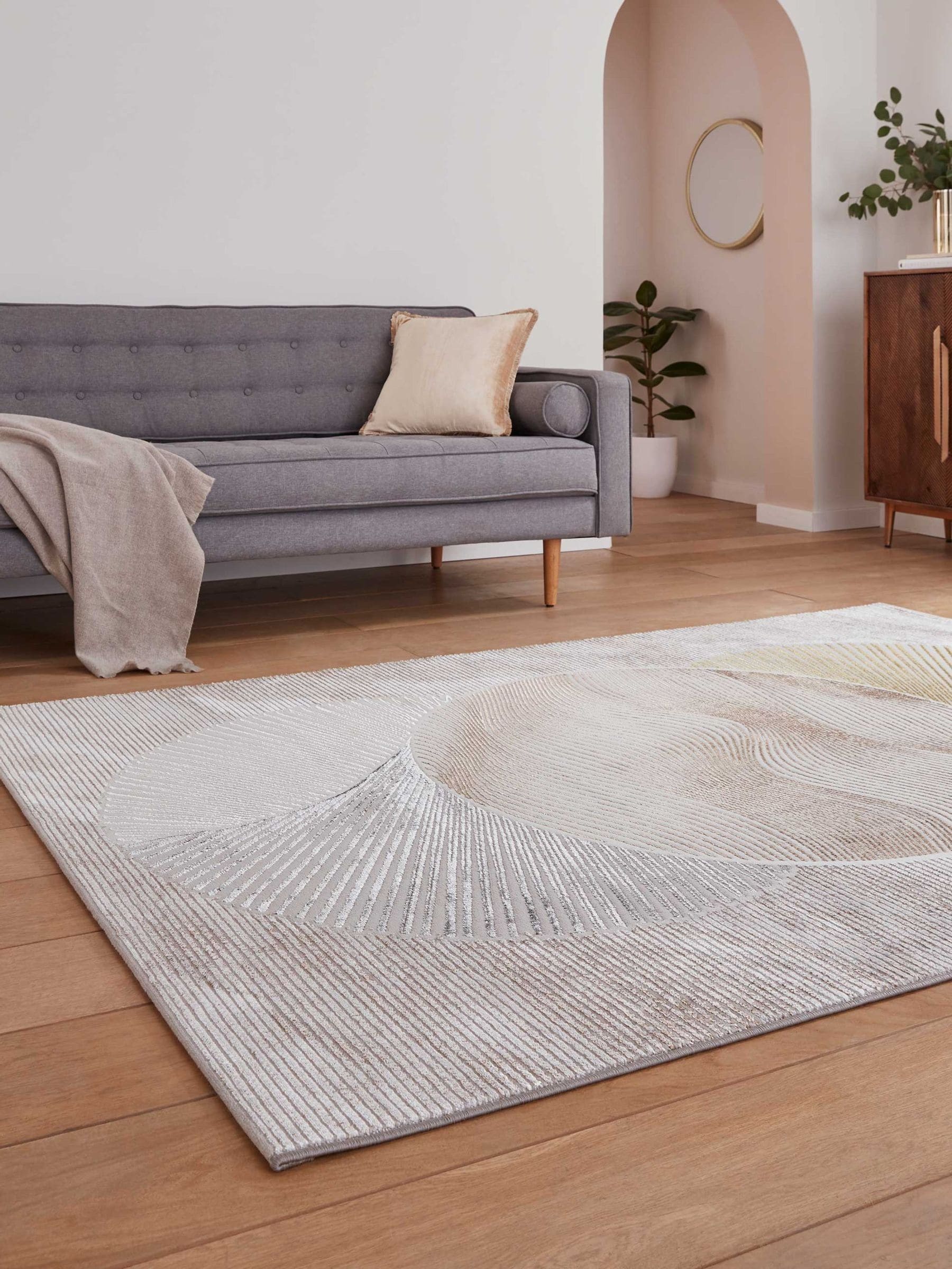 Think Rugs Gold Creation modern geometric rug, imported from the UK
