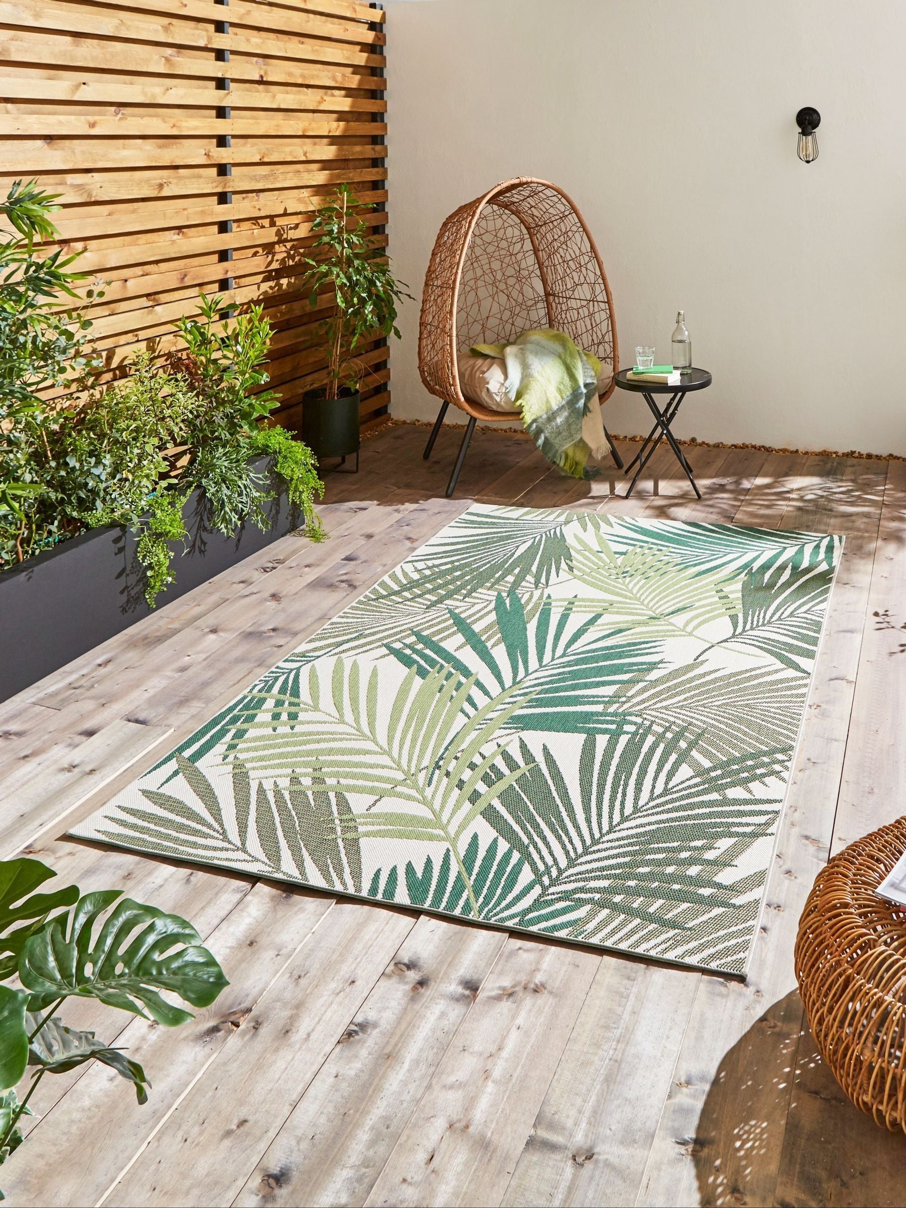 Think Rugs Green Miami outdoor rug, imported from the UK