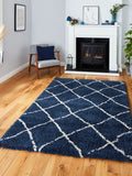Think Rugs Navy Scandi Berber Rug