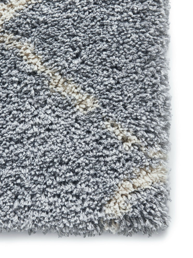 Think Rugs grey plush Scandi Berber shaggy rug, UK version