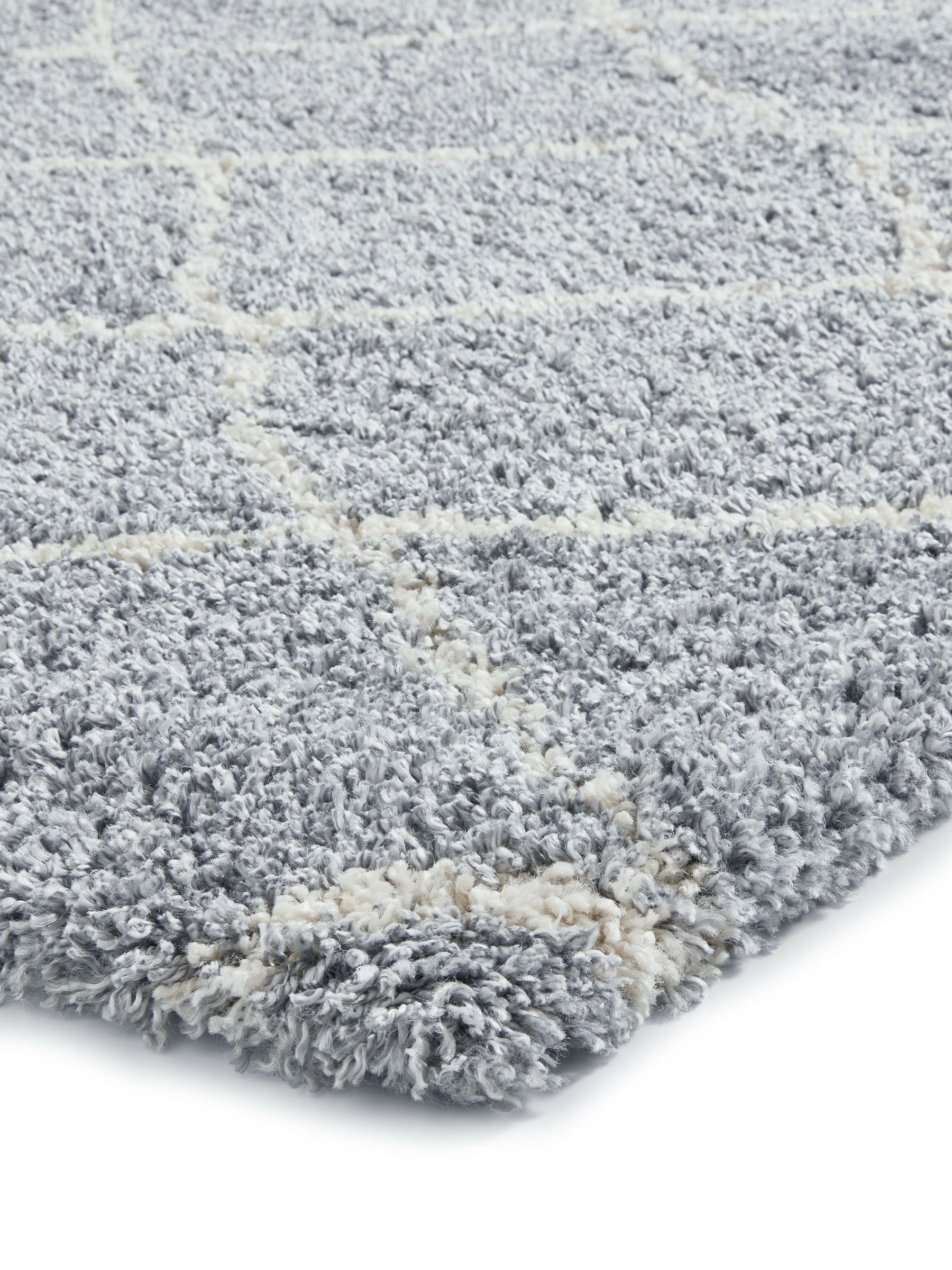 Think Rugs grey plush Scandi Berber shaggy rug, UK version