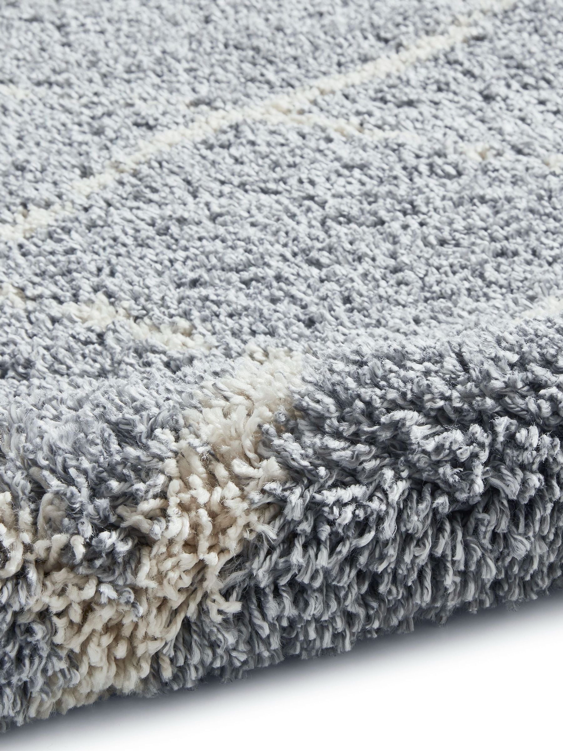 Think Rugs grey plush Scandi Berber shaggy rug, UK version