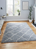 Think Rugs grey plush Scandi Berber shaggy rug, UK version