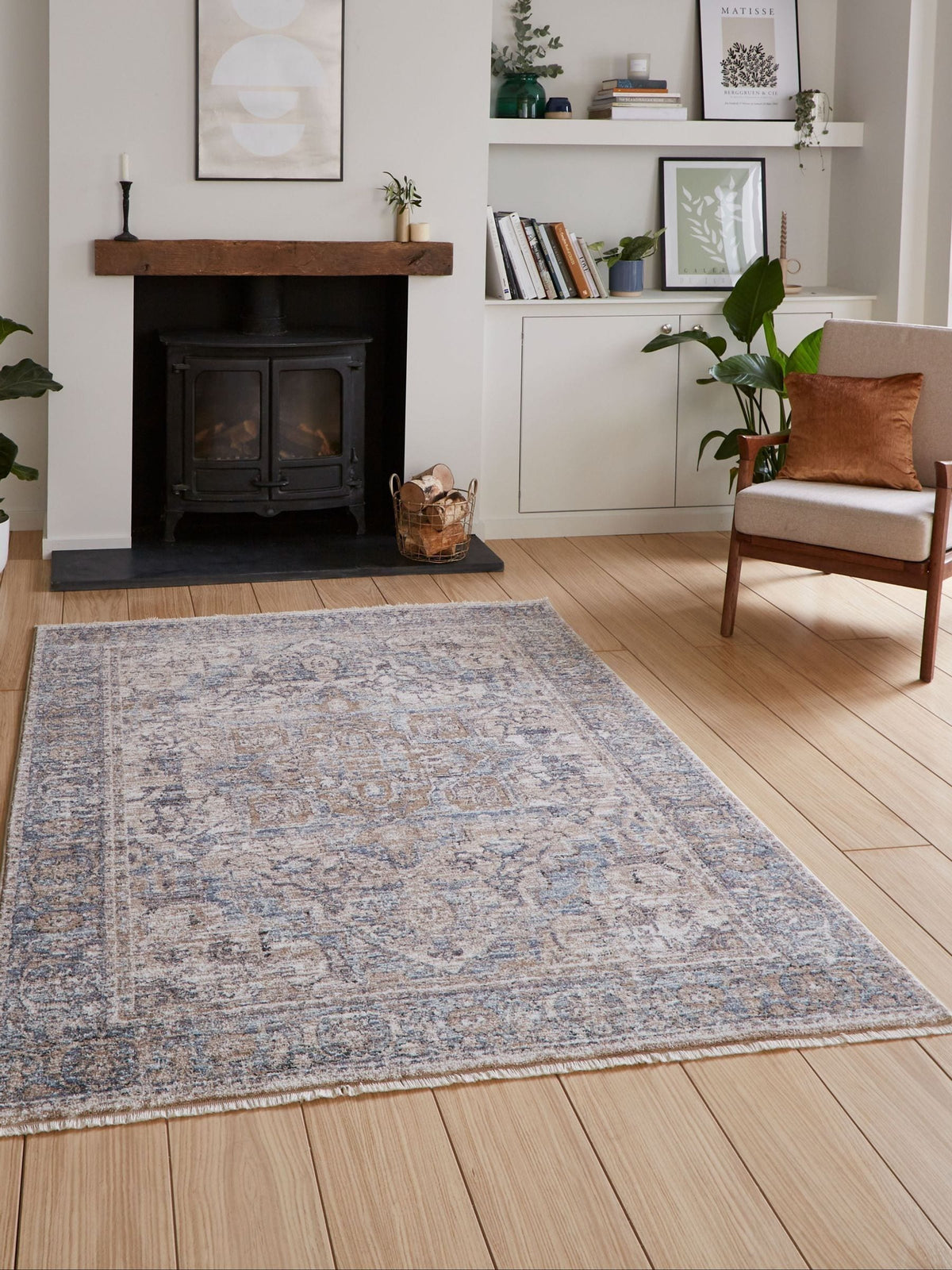Think Rugs Blue vintage rug (British brand)