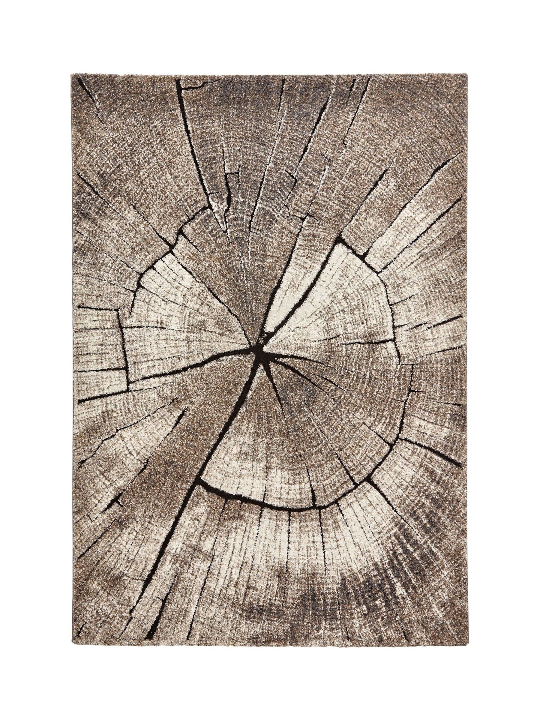 Think Rugs Beige Woodland 2086 modern rug, UK version