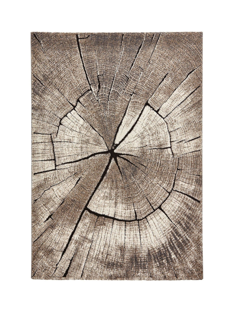 Think Rugs Beige Woodland 2086 modern rug, UK version
