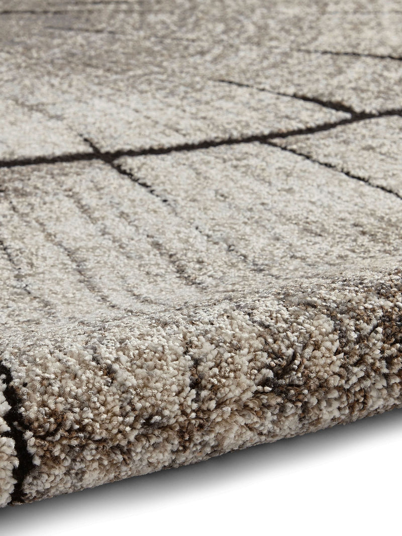 Think Rugs Beige Woodland 2086 modern rug, UK version