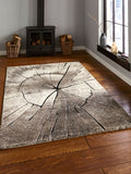 Think Rugs Beige Woodland 2086 modern rug, UK version