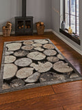 Think Rugs Cream Woodland modern rug - British product