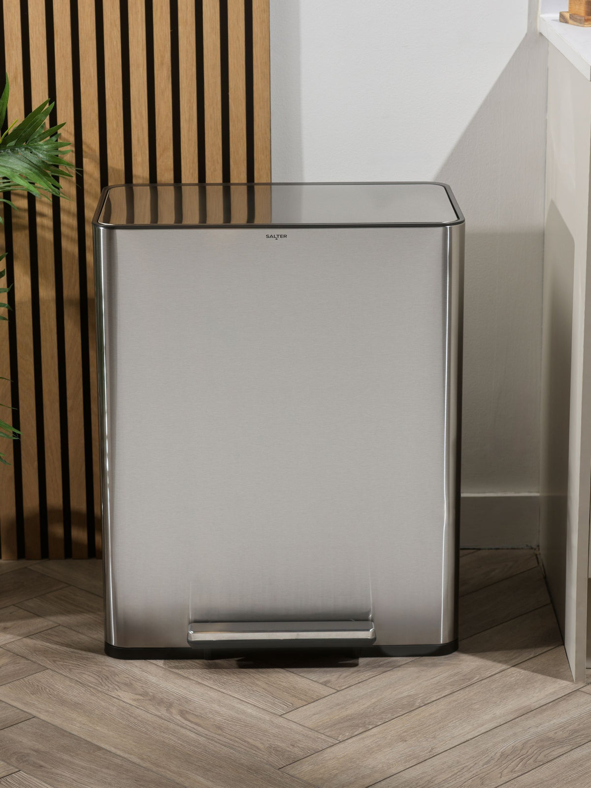 Salter Black Dual 60L Pedal Bin