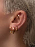 Dinny Hall gold heart drop hoop earrings, UK version