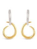 Dinny Hall silver Toro drop hoop earrings 34mm, UK version