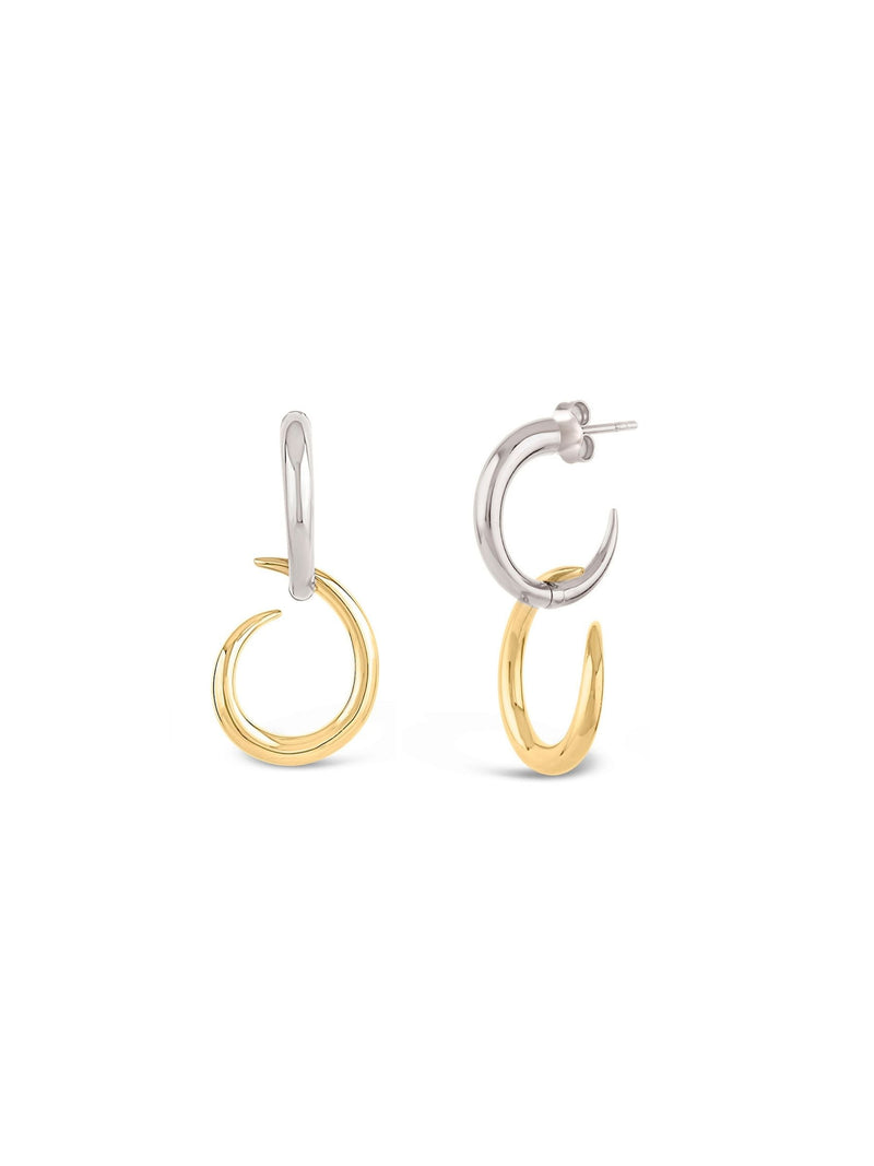 Dinny Hall silver Toro drop hoop earrings 34mm, UK version