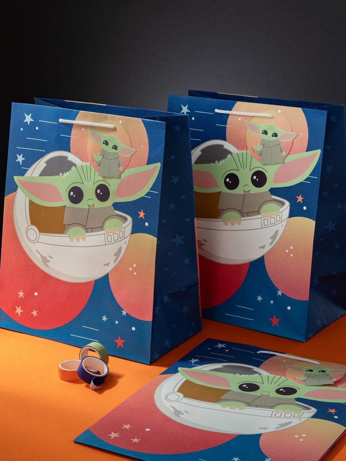 Hallmark Star Wars Grogu gift bags blue large pack of 3, UK version
