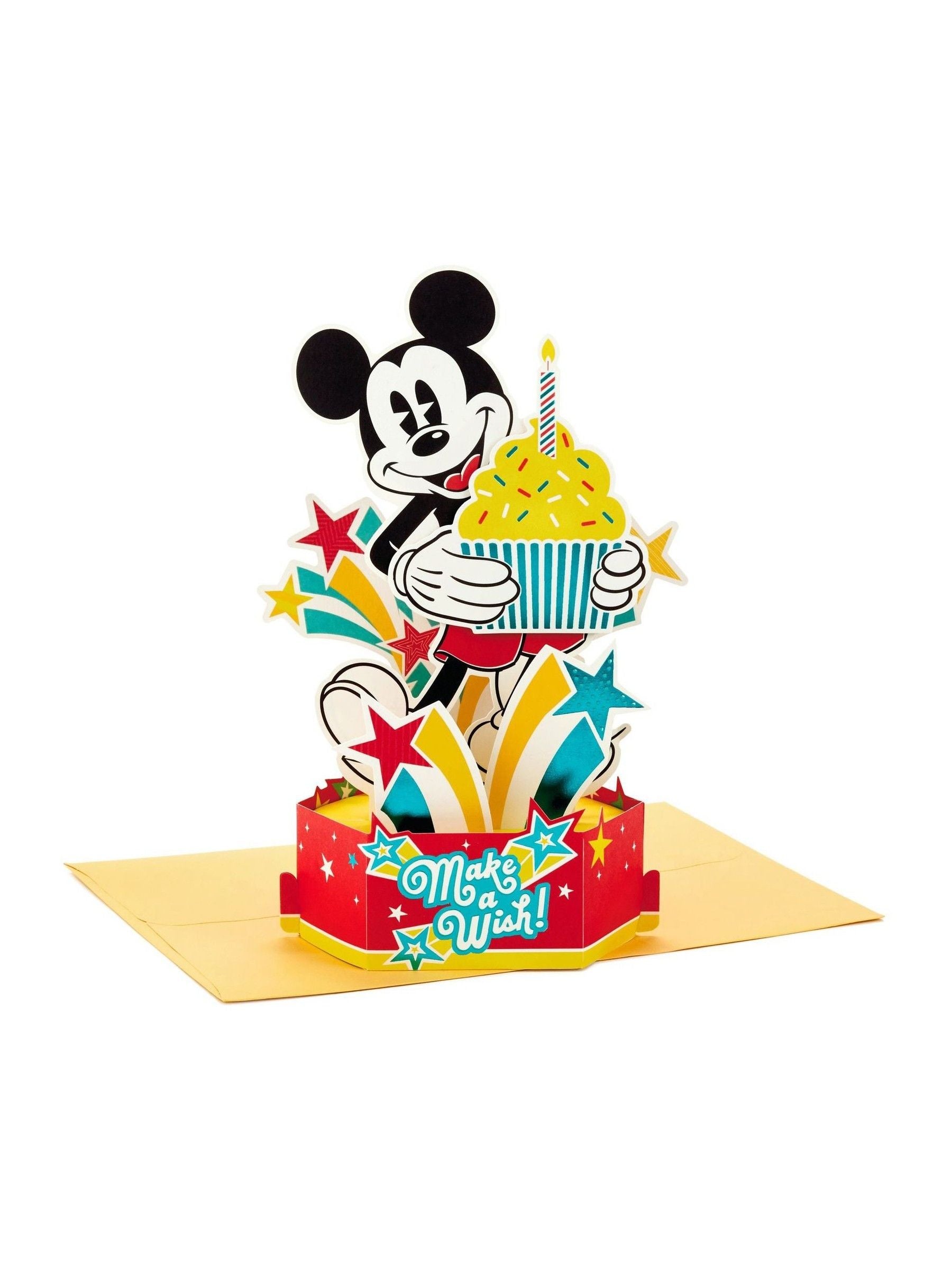 Hallmark 3D pop-up Mickey Mouse birthday card, UK version