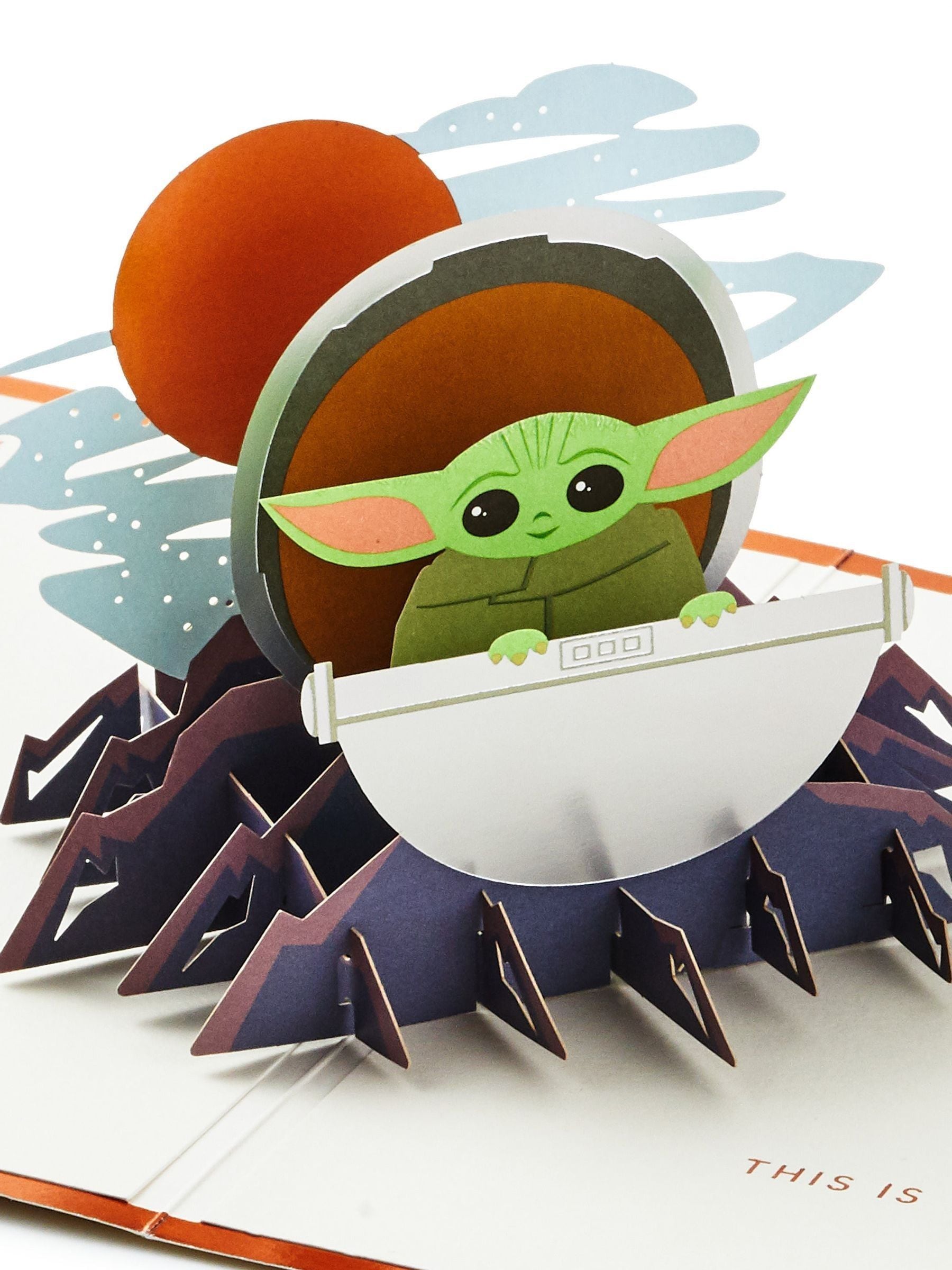 Hallmark The Mandalorian Grogu pop-up card (British brand)