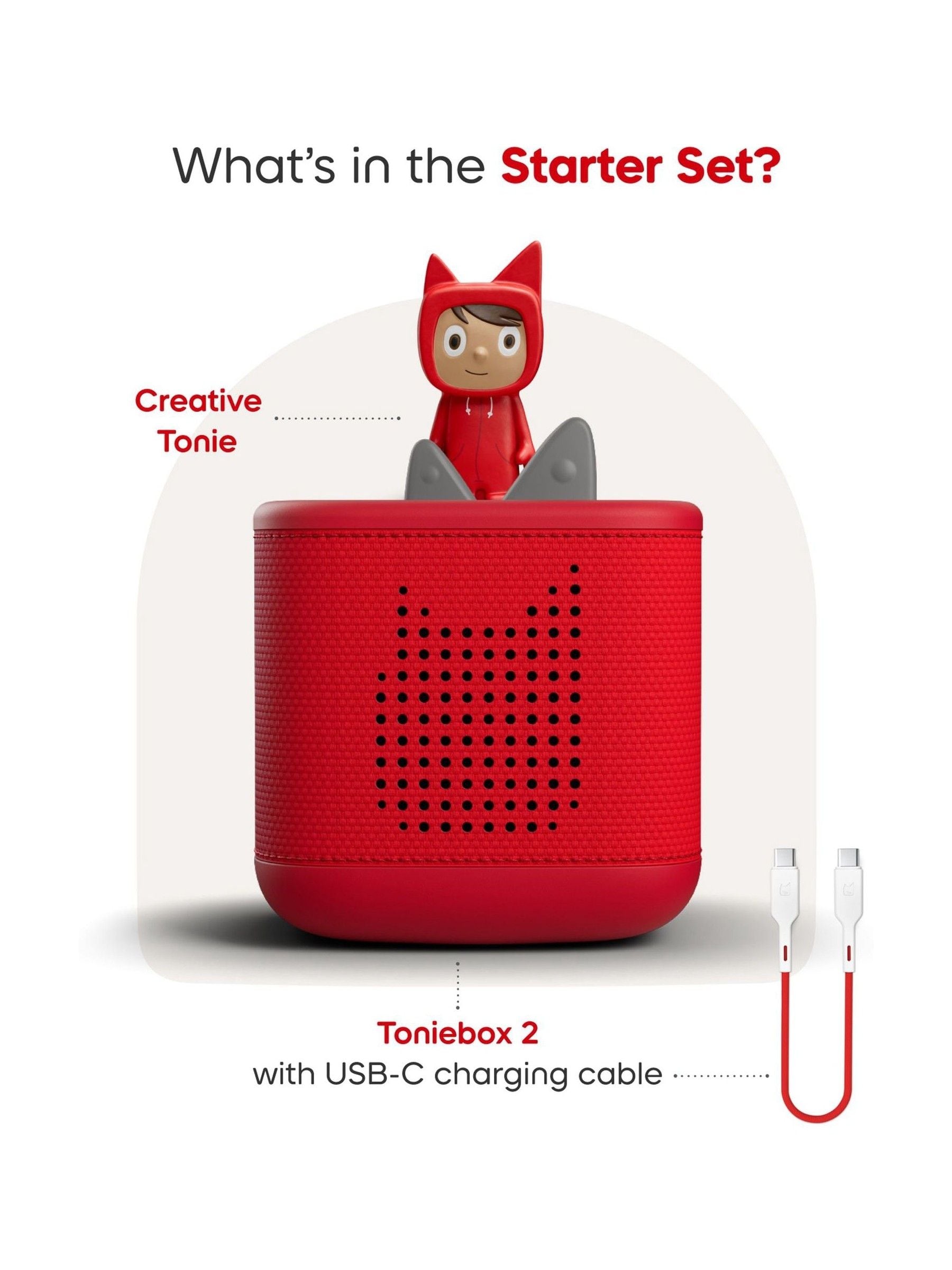 Tonies Toniebox 2 Starter Set Sunset Red - British product