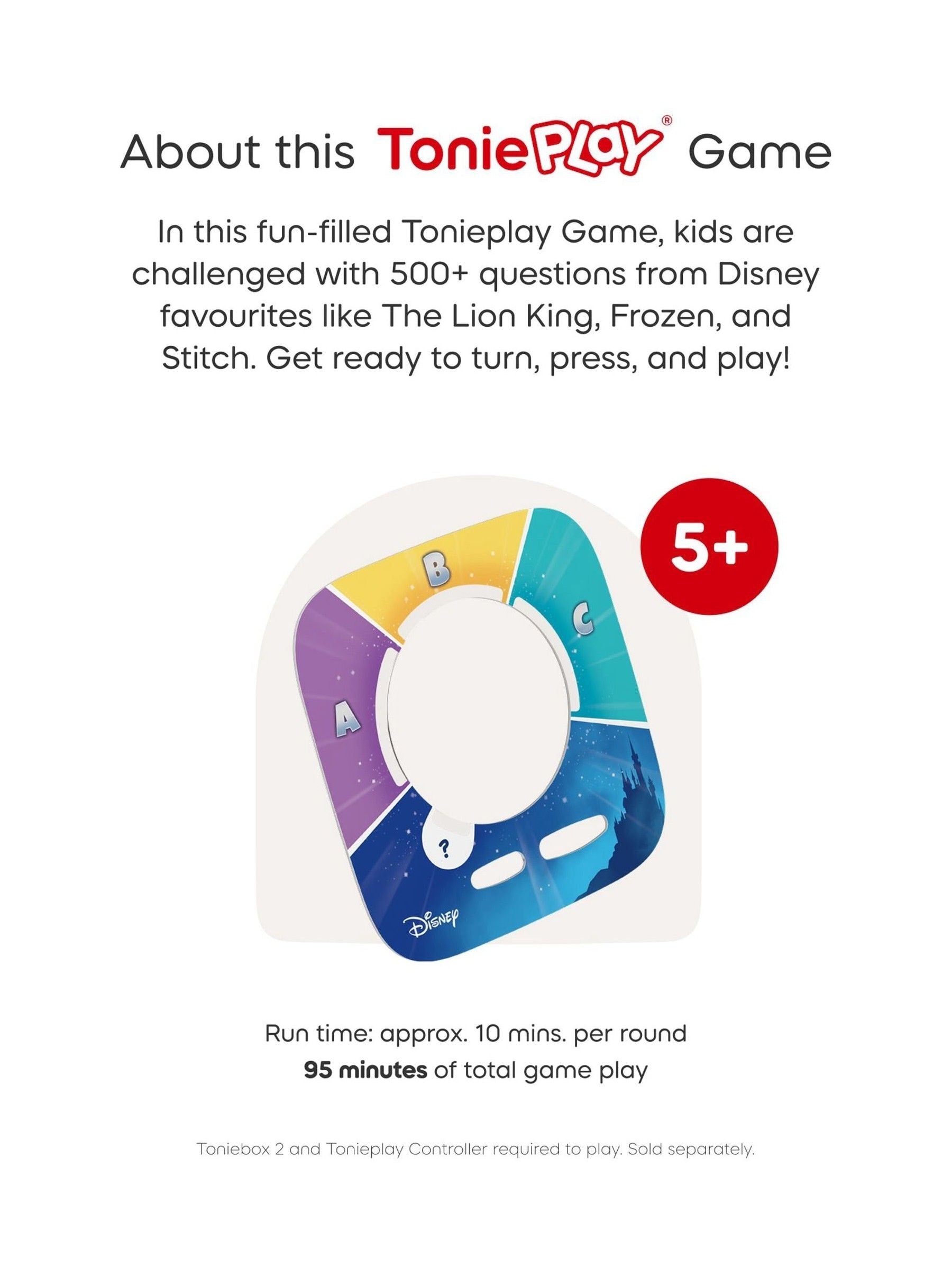 Tonies Disney Quiz Kingdom game - British product
