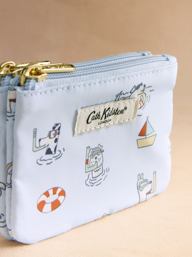 Cath Kidston Stanley Dog Print Double Zip Purse, imported from the UK