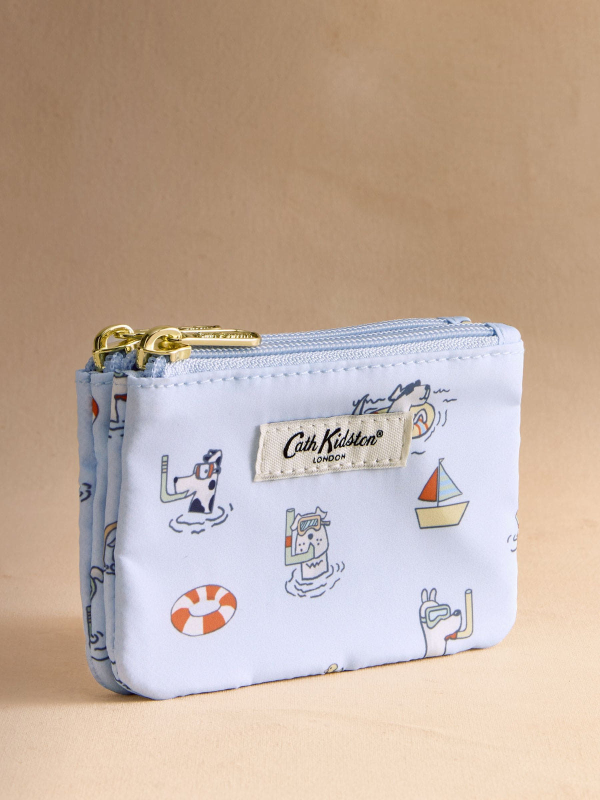 Cath Kidston Stanley Dog Print Double Zip Purse, imported from the UK