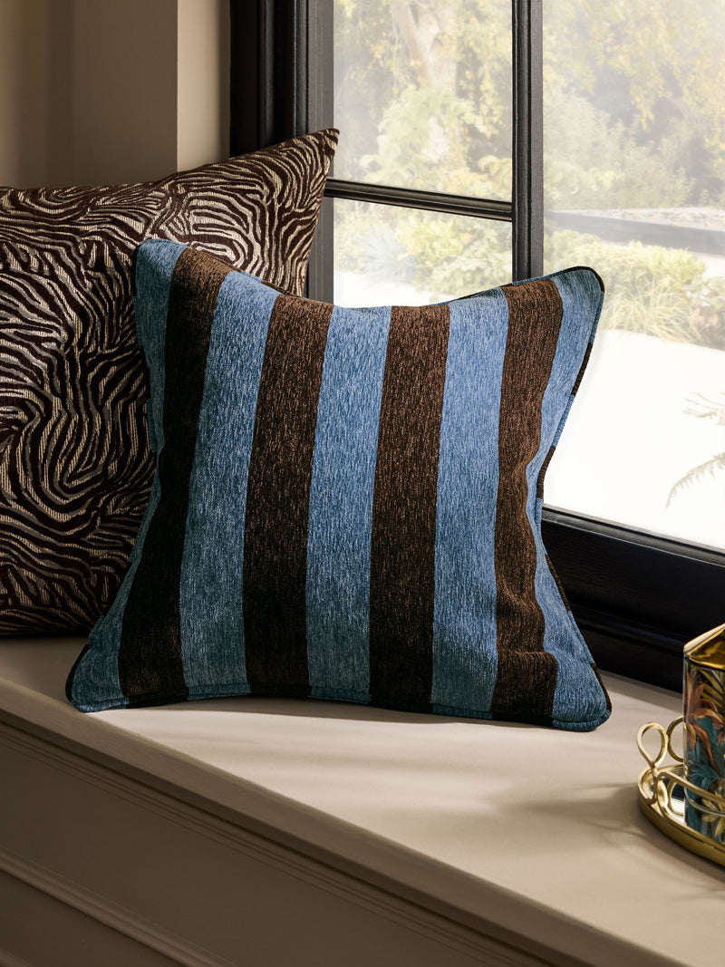 Chenille Stripe Cushion Sage Green 50 x 50cm