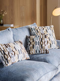 Hugo grey abstract cut velvet cushion 43cm, imported from the UK