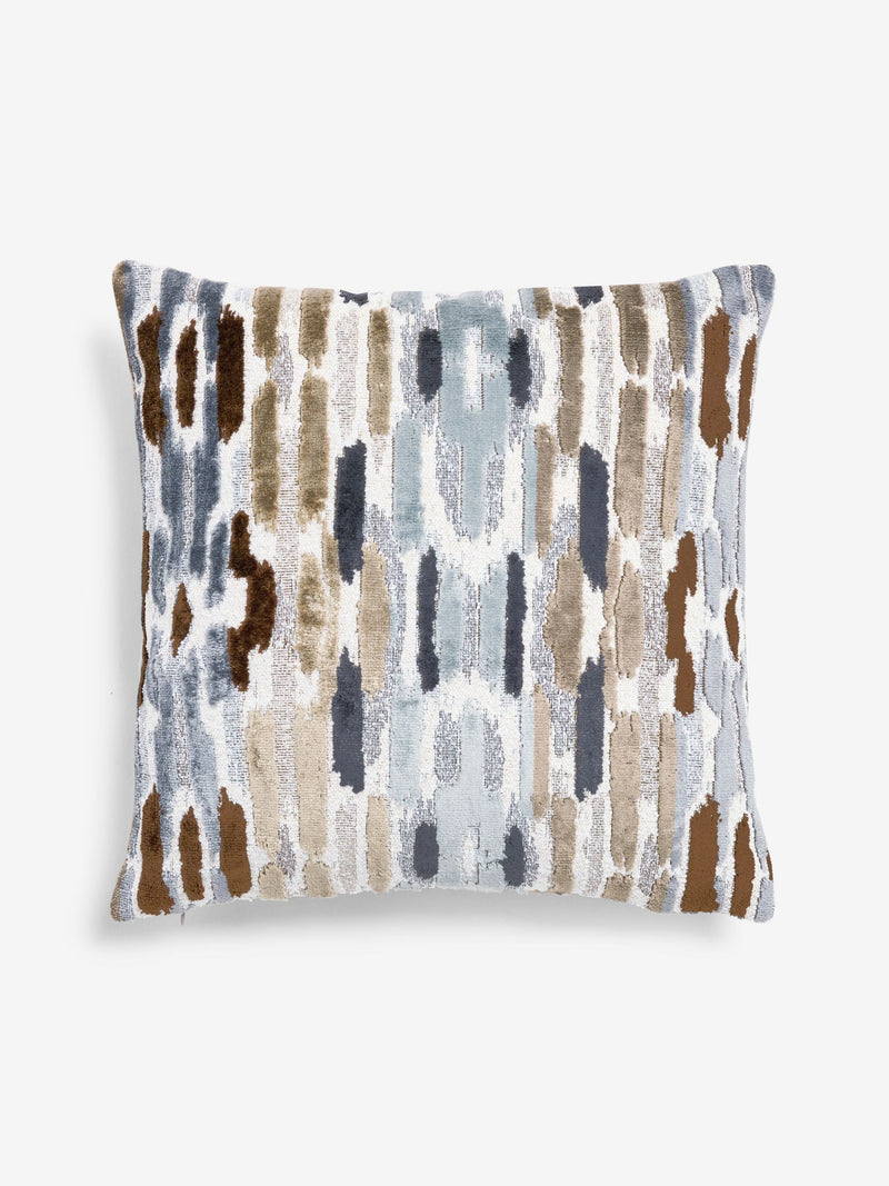 Hugo grey abstract cut velvet cushion 43cm, imported from the UK