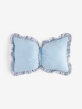 Light blue 3D stripe frill bow cushion (British brand)