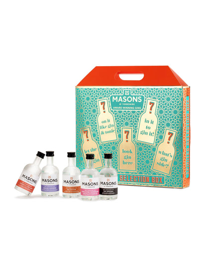 Next Masons Gin 5-Bottle Gin Selection Gift Box (5 x 5cl)- Buy online at McGrocer