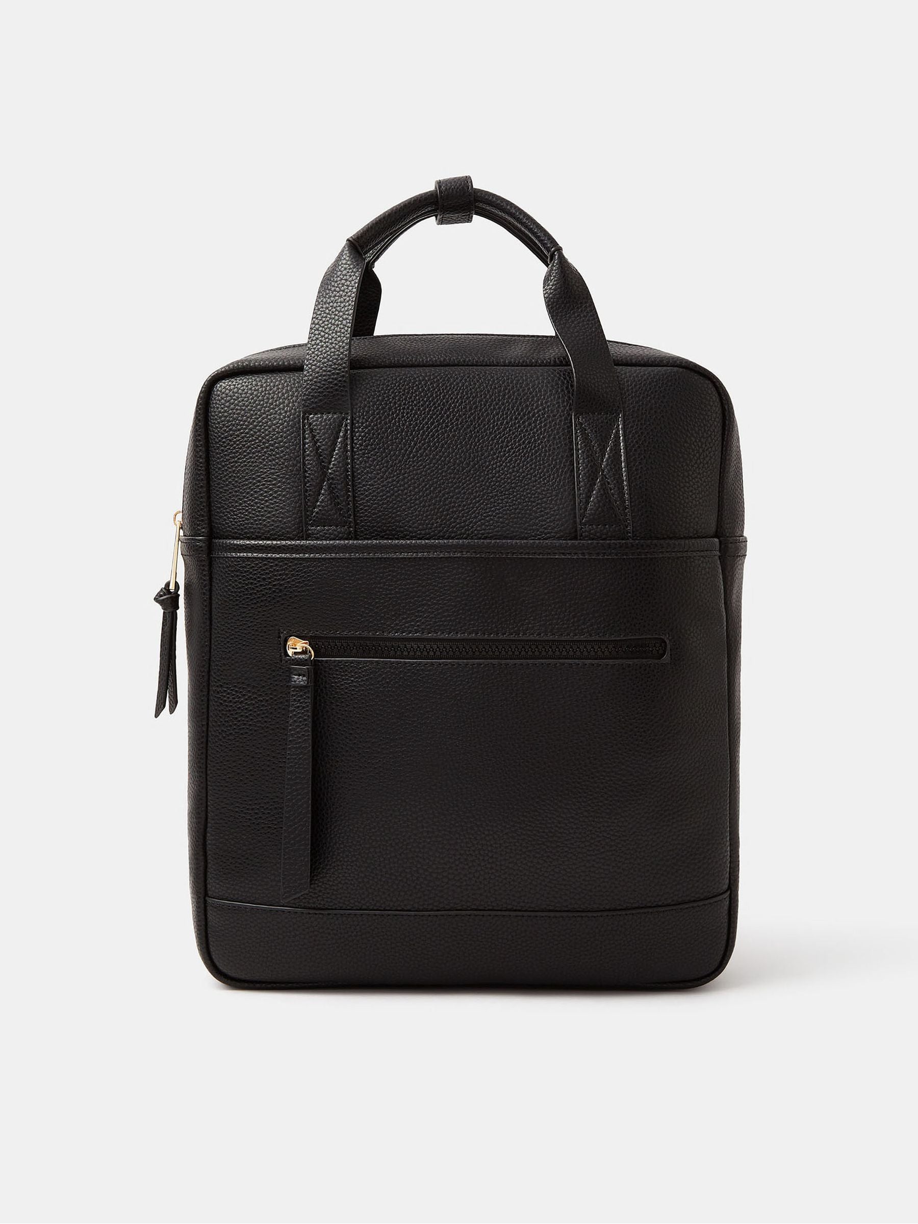 Accessorize black faux leather backpack for commuting - British product