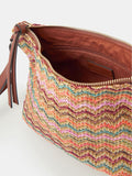 Accessorize brown stripe raffia cross-body bag (British brand)