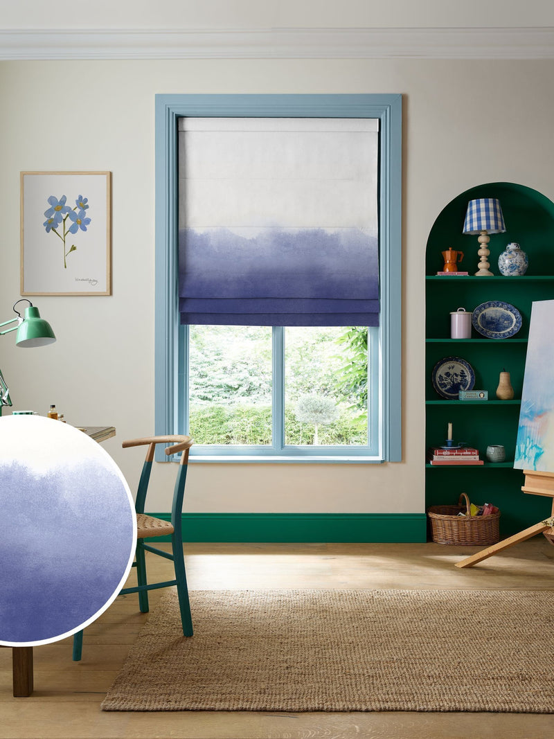 Bluebellgray Cornflower Ombre roman blind 550x3000mm, imported from the UK