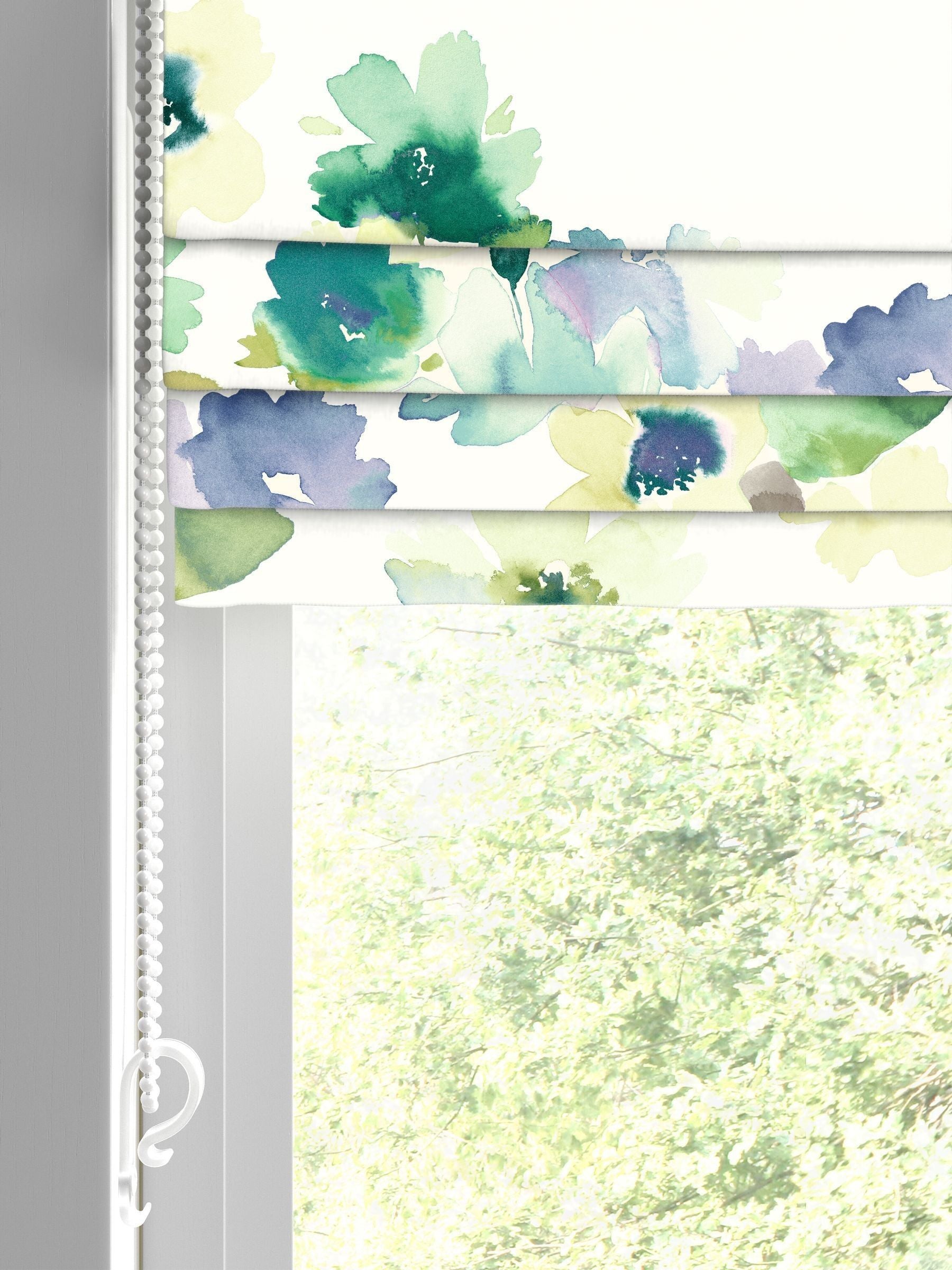 Bluebellgray Bay Sanna roman blind floral pattern, imported from the UK