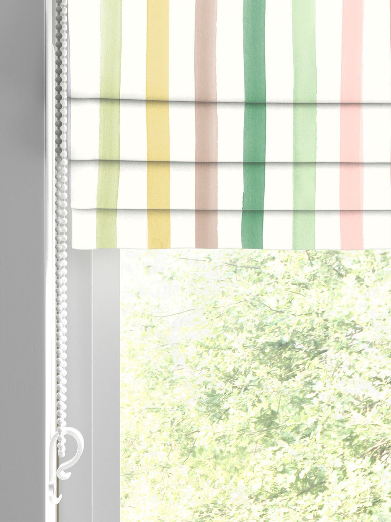 Bluebellgray roman blind watercolour stripe green 510x480mm (British brand)