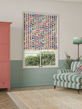 Bluebellgray Roman blind Tobermory red geometric print, UK version