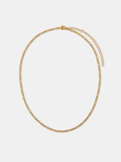 Next Accessorize Gold Tone Stainless Steel Figaro Chain Necklace- Buy online at McGrocer