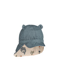 Liewood reversible sun hat in cream with animal ears - British product